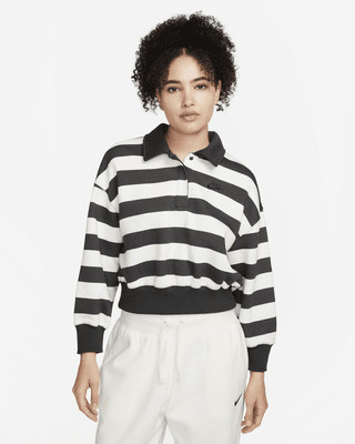 Women's Oversized 3/4-Sleeve Striped Crop Polo | Nike (US)