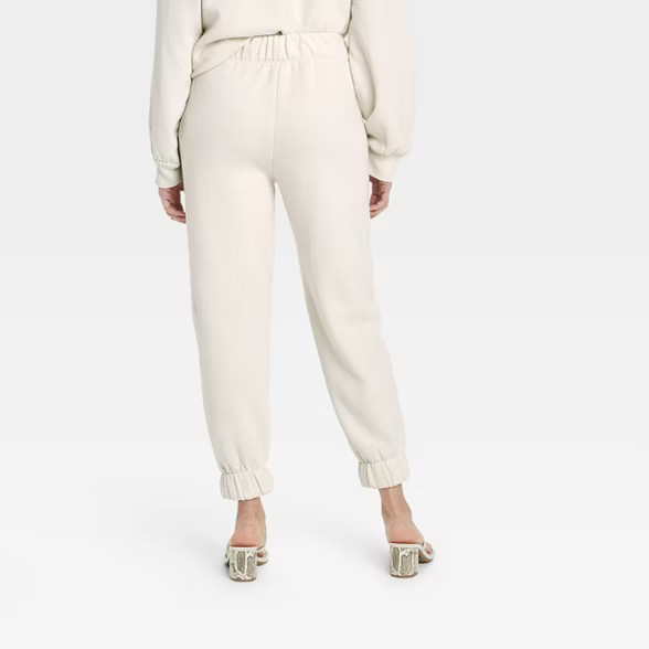 Women's High-Rise Pull-On All Day Fleece Ankle Jogger Pants - A New Day™ | Target