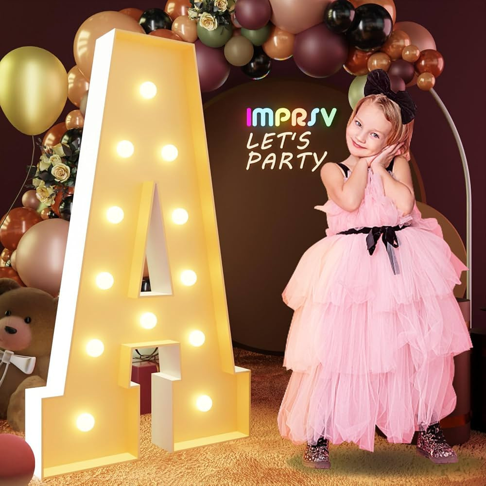 imprsv 4FT Marquee Light Up Letters, Large Light Up Letters for Birthday Party Decor Wedding Deco... | Amazon (US)