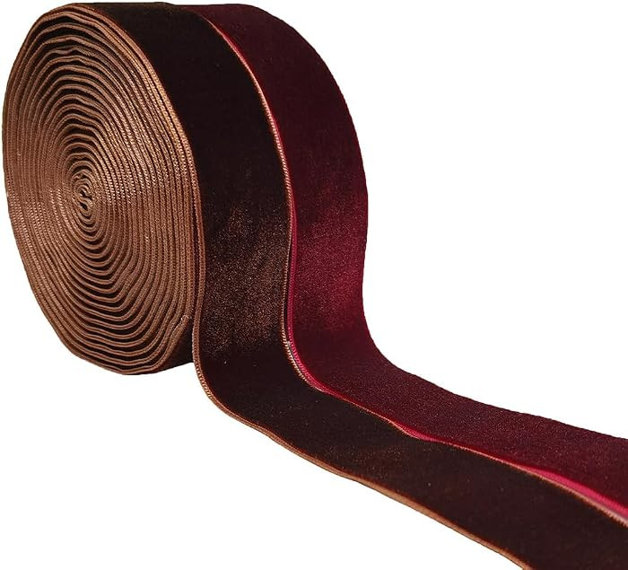 Wedding Christmas Valentin's Day Gift Box DIY Craft Décor Velvet Ribbon(Coffee+Wine, 1''x6Yards) | Amazon (CA)
