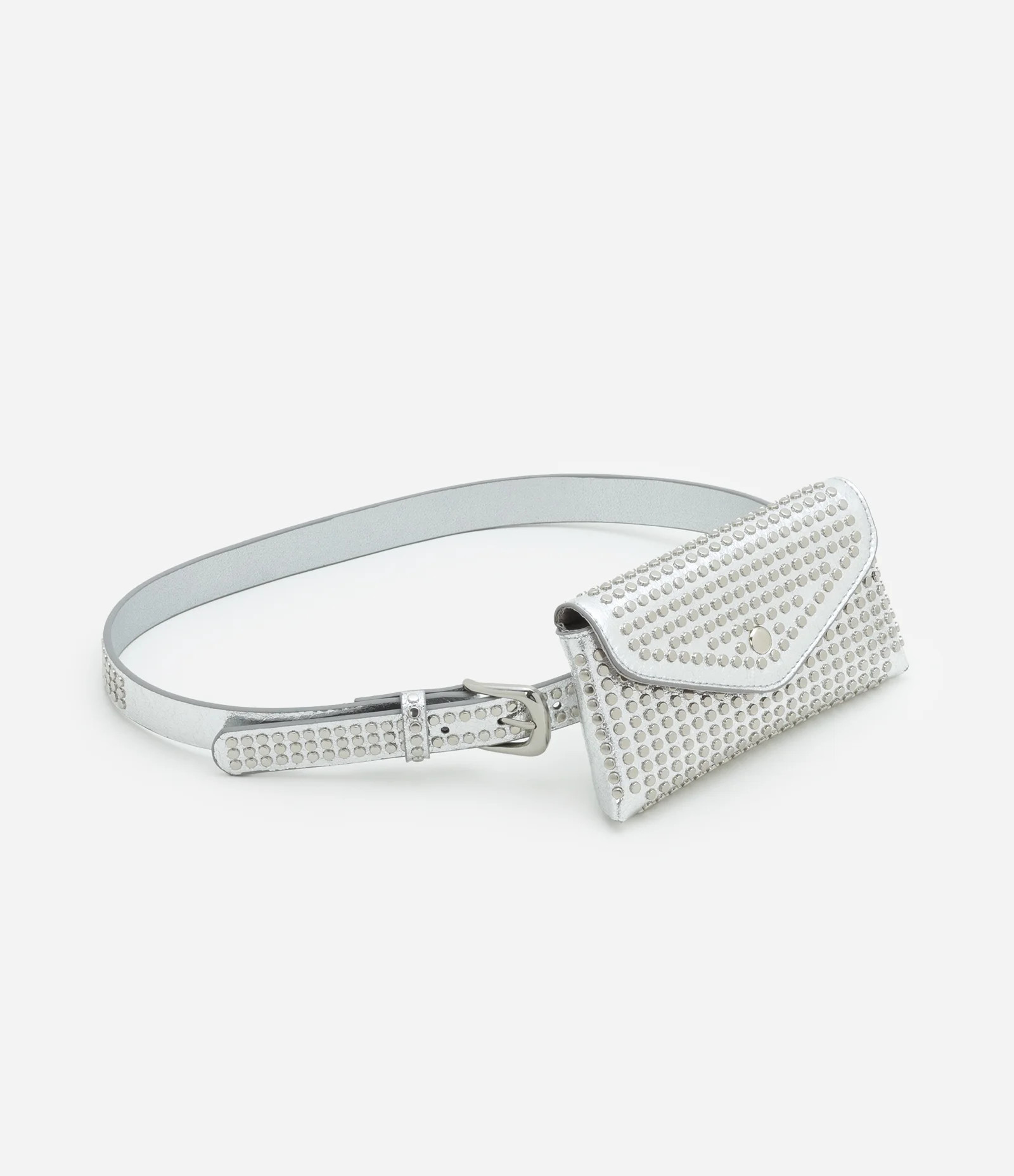 Cinto Médio em PU com Pochete Removível e Tachas em Níquel Prata - Lojas Renner | Renner (BR)