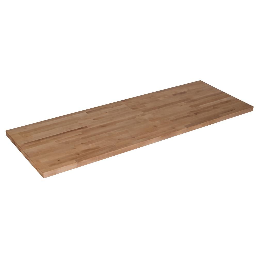 Unfinished Birch 4 ft. L x 25 in. D x 1.5 in. T Butcher Block Countertop | The Home Depot