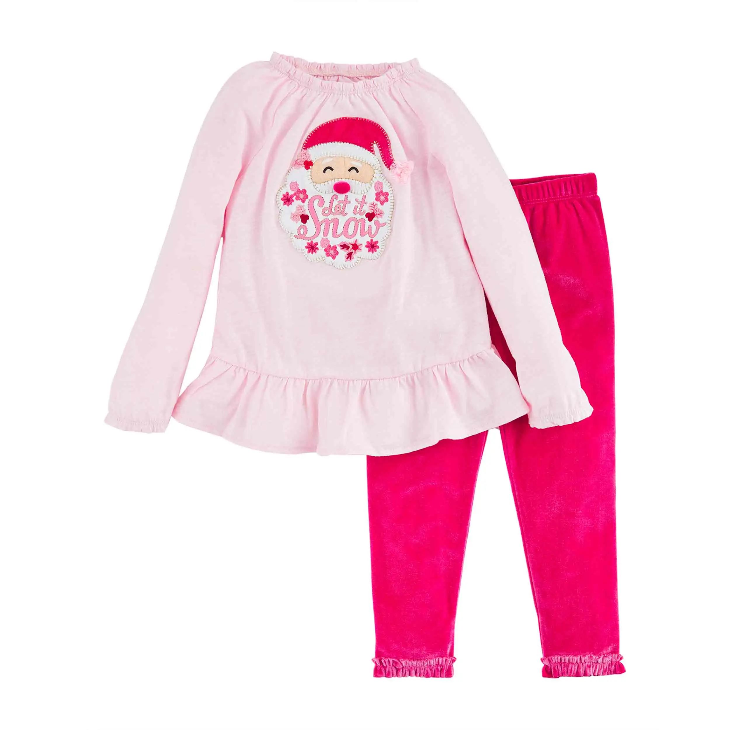 Pink Santa Toddler Tunic and Legging Set | Mud Pie (US)