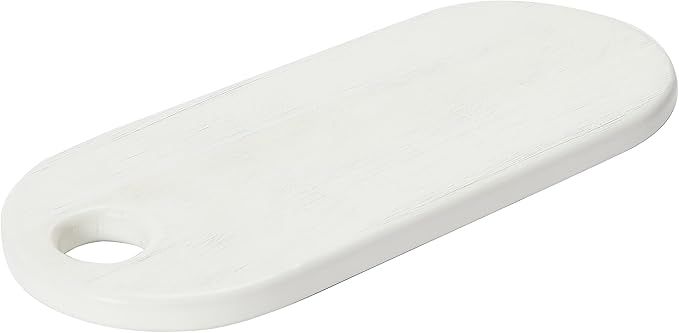 Creative Co-Op Acacia Wood Cheese/Serving, Textured White Cutting Board, 19" x 8" | Amazon (US)