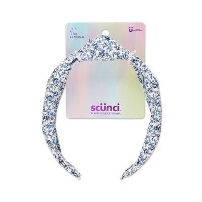 scunci Kids Turban Floral Headband - Blue Floral | Target