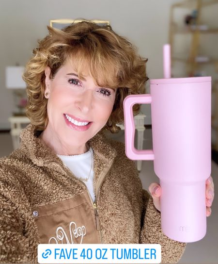 40 oz tumbler, Stanley Tumbler, simply modern tumbler, pink tumbler, pink water bottle

I like this 40 oz tumbler from Simply Modern SO much better than my Stanley Tumbler! It’s less expensive and lighter weight , with a no spill straw!

#LTKhome #LTKfit #LTKunder50