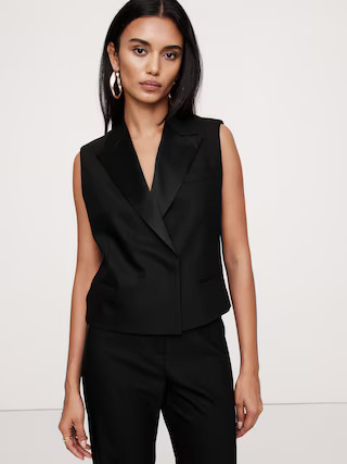 Barathea Italian Wool Tuxedo Vest | Banana Republic (US)