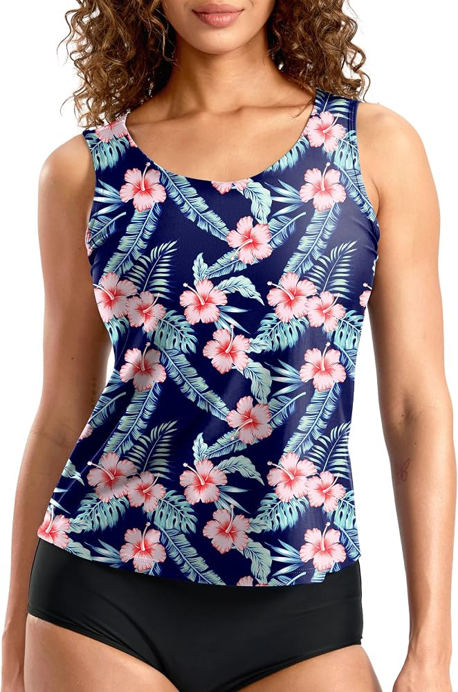 G Gradual Tankini Tops for Women High Neck Swimsuits Swim Top Modest Bathing Suit Swimwear Tank T... | Amazon (US)
