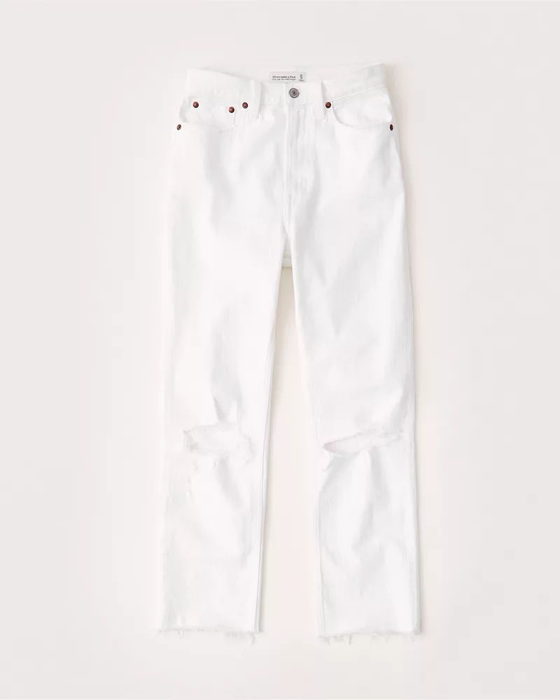 Ultra High Rise Ankle Straight Jeans | Abercrombie & Fitch (US)