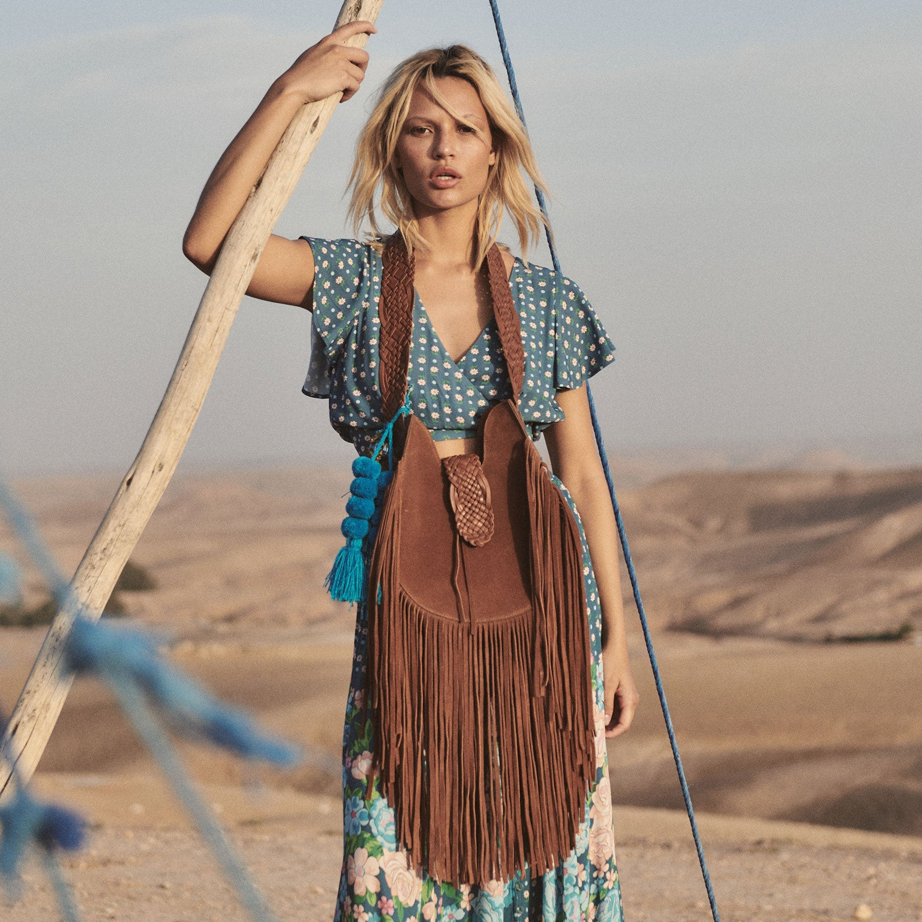 Yellow Rose Suede Bag | Spell Designs (USA)