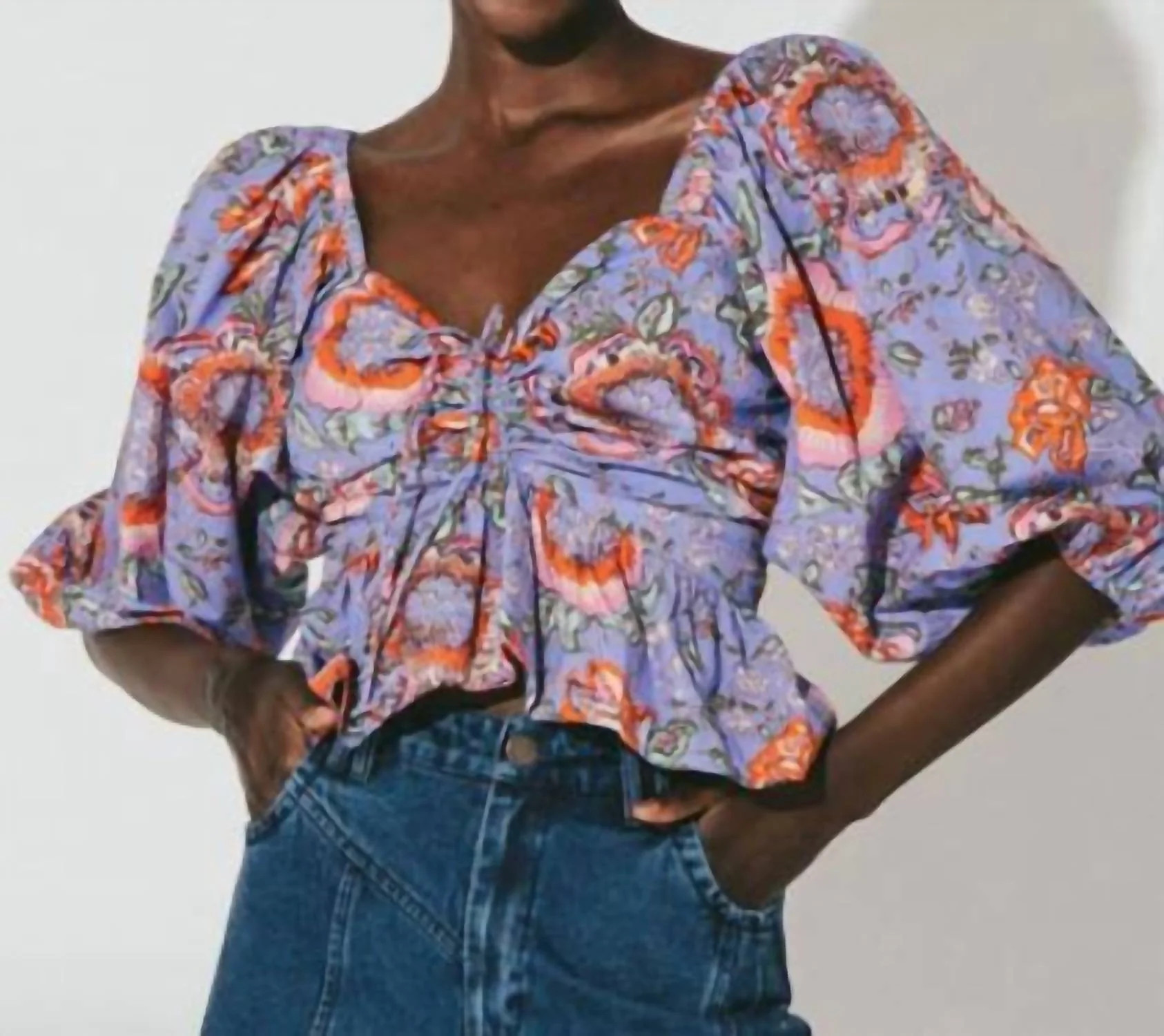 Brenna Blouse In Purple | Shop Simon