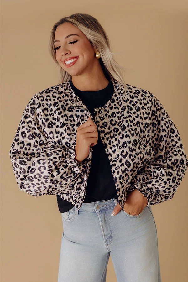 For The Love Of Leopard Satin Jacket | Impressions Online Boutique