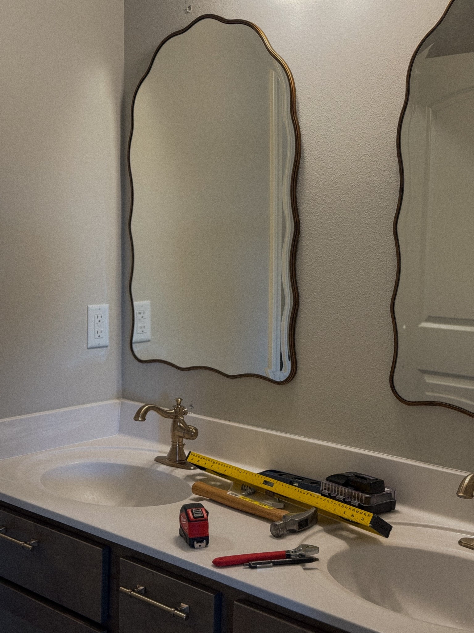 Shop @wayfair scalloped mirror & bathroom details!

#LTKHome #LTKSaleAlert