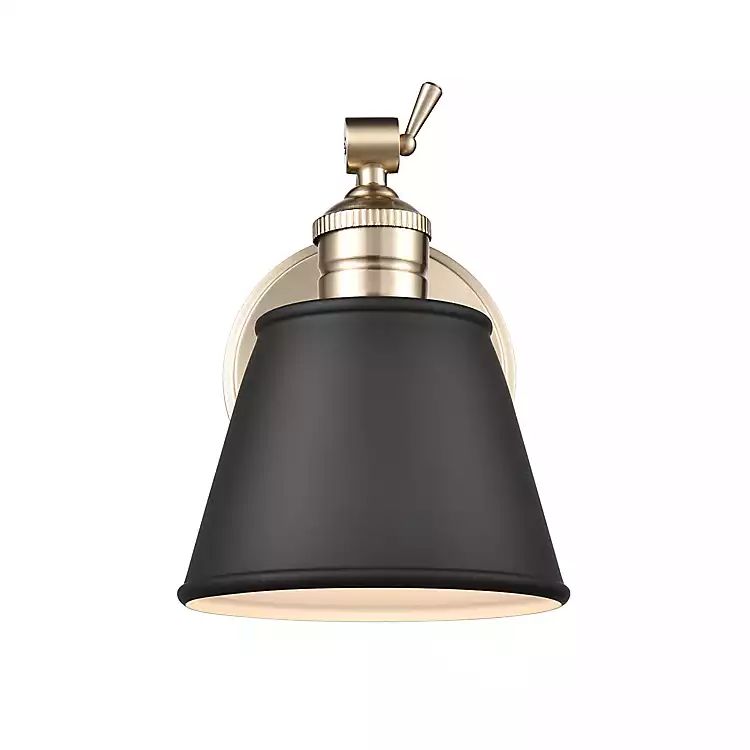 Gold and Black Metal Tapered Shade Wall Sconce | Kirkland's Home