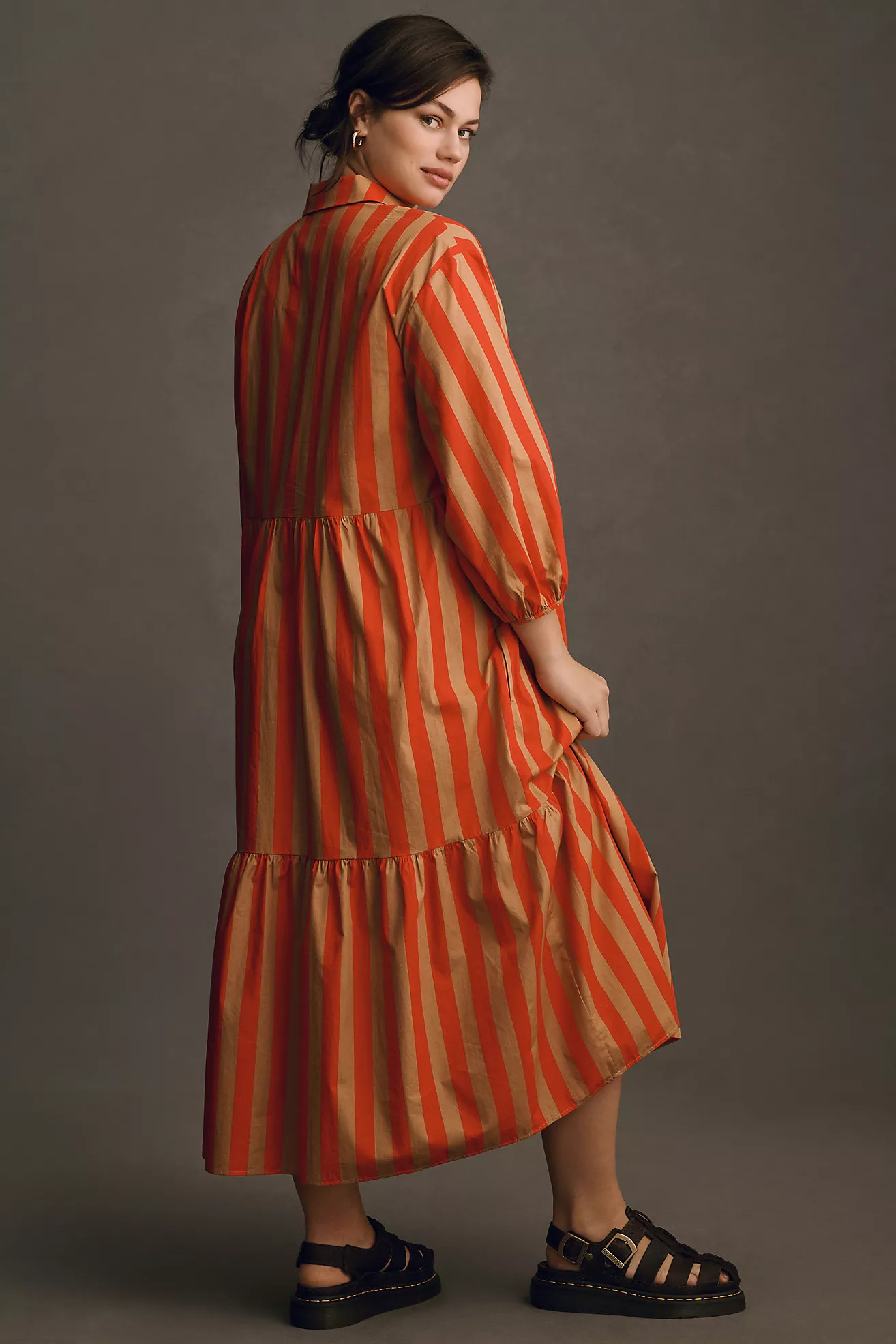 The Bettina Tiered Shirt Dress by Maeve | Anthropologie (US)