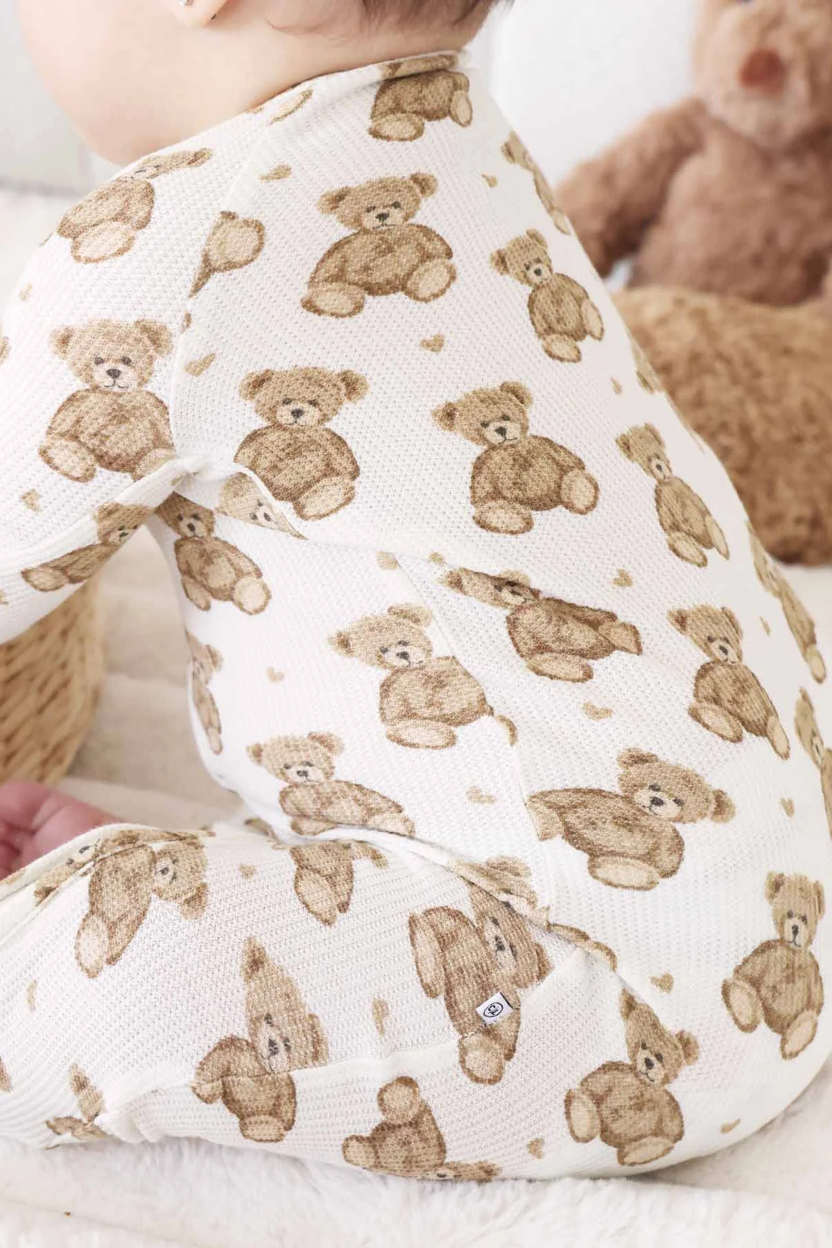 Beary Sweet Bamboo Waffle Convertible Zip Romper | Caden Lane