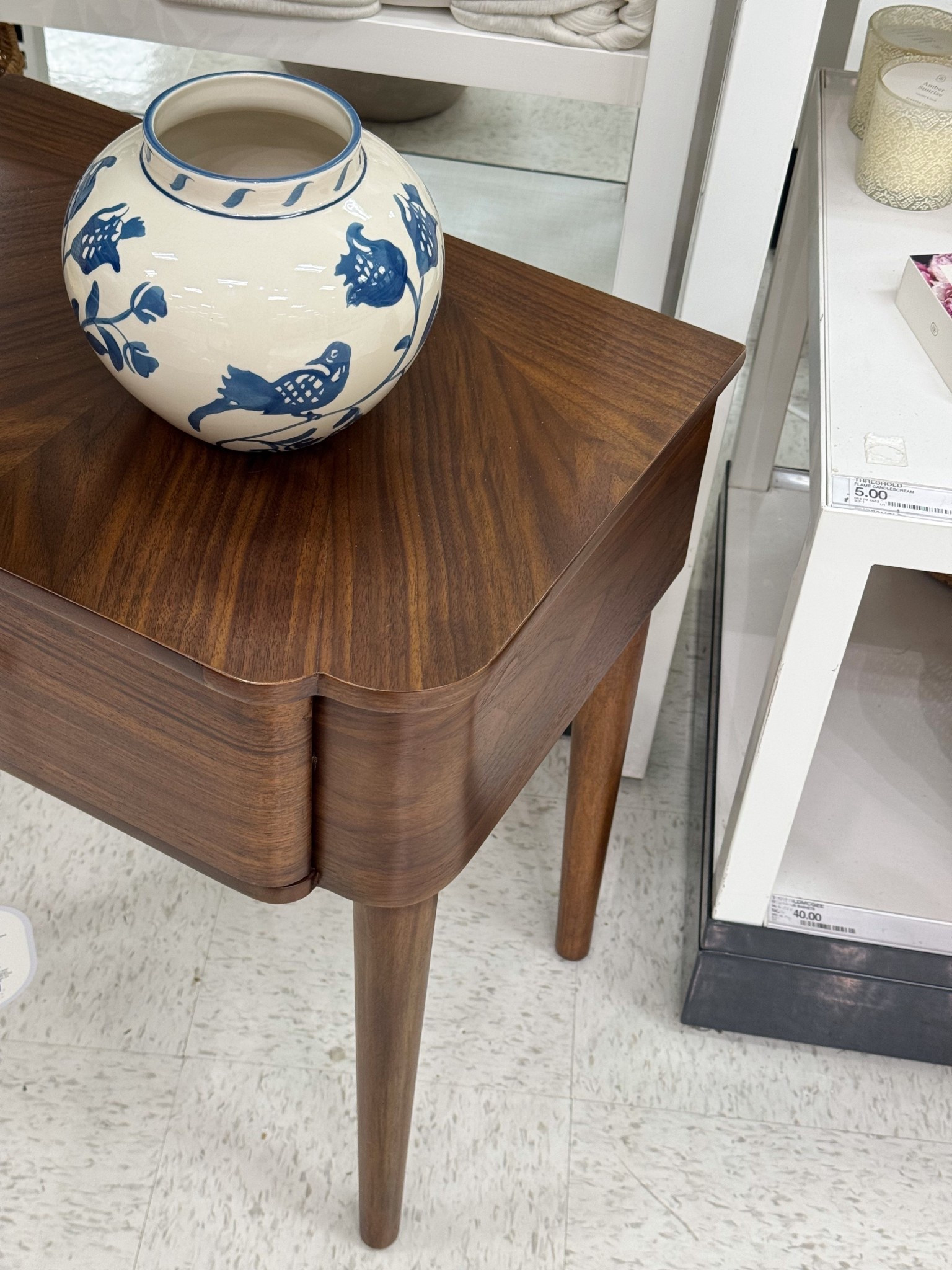 Target home find I couldn’t pass up 🤎✨

This Studio McGee side table is such a beautiful warm wood piece — love the curved detail + classic shape. Styled it with this blue painted ceramic vase for a simple, elevated look.

Perfect neutral home decor for living rooms, bedrooms, or small spaces 🤍

#LTKdayinmylife #LTKHome #LTKSeasonal