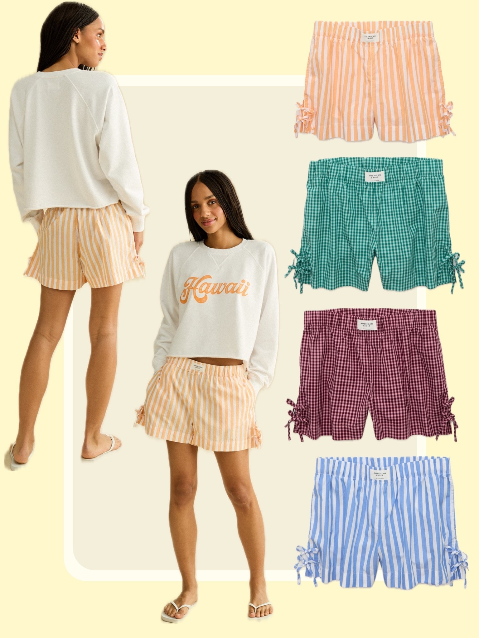 | women boxer shorts that are less than $12 right now | gingham shorts | summer cotton shorts | loungewear | airplane outfit | comfy striped shorts |

#LTKootd #LTKSaleAlert #LTKmomlife