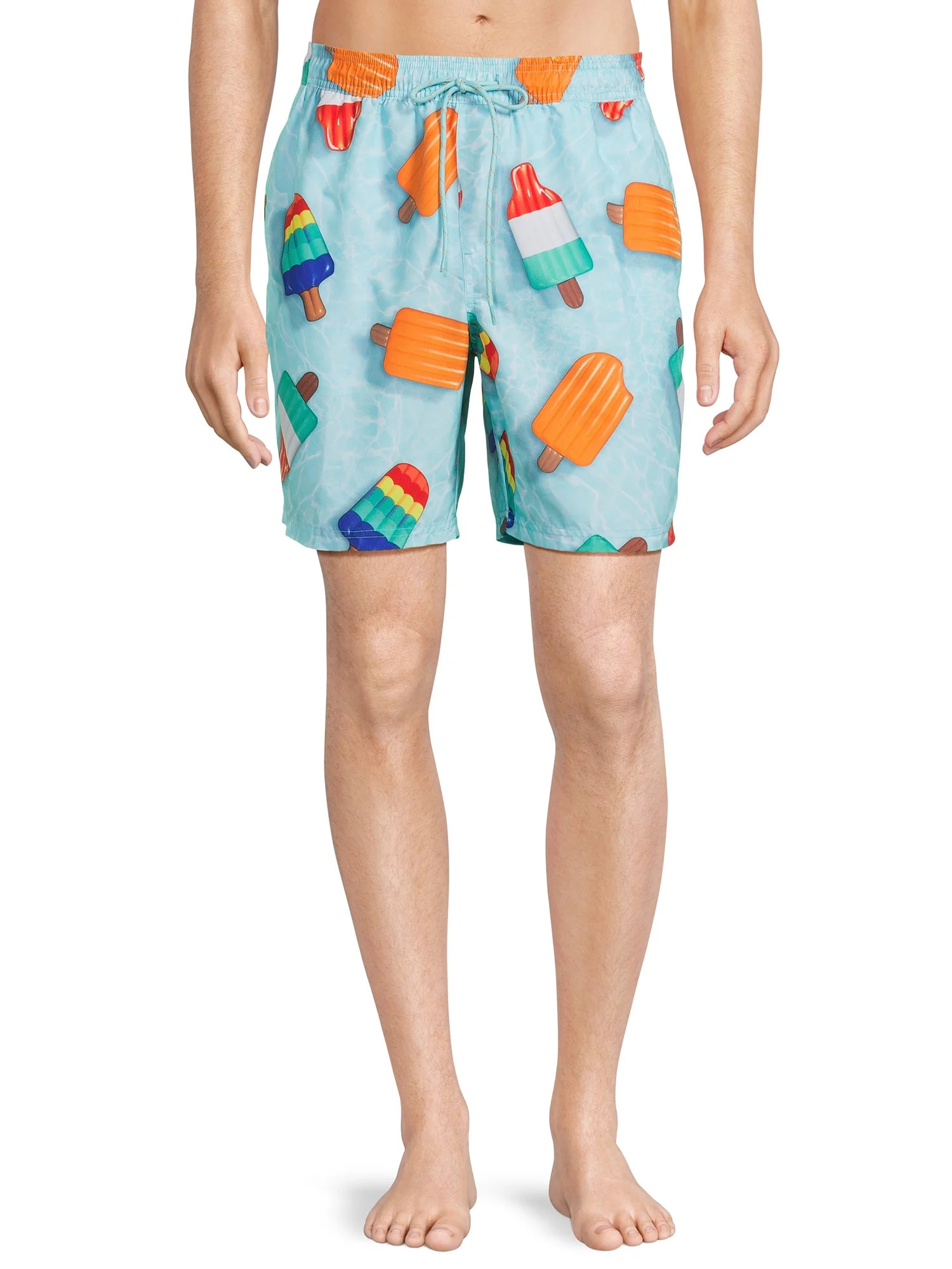 No Boundaries Men's Elastic Waist Swim Shorts, 7" inseam, Sizes S-5XL | Walmart (US)