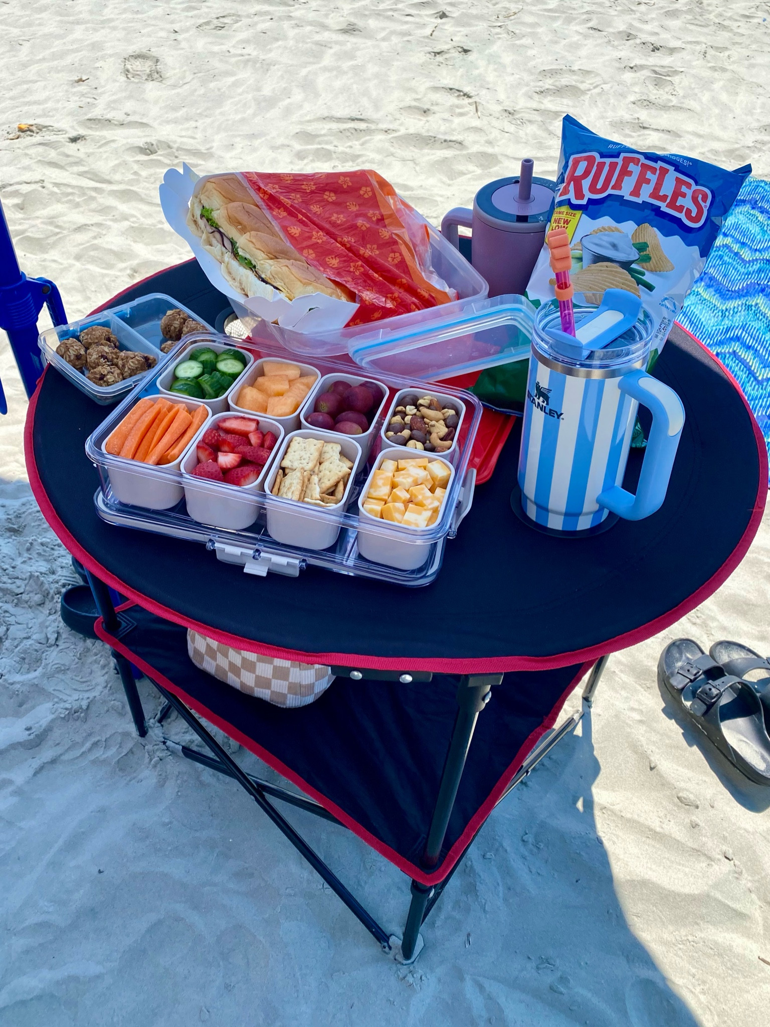 Portable table and snack tray with lids for all you snacks. Perfect for the beach, camping or ballgames! 

#LTKSeasonal #LTKMothersDay