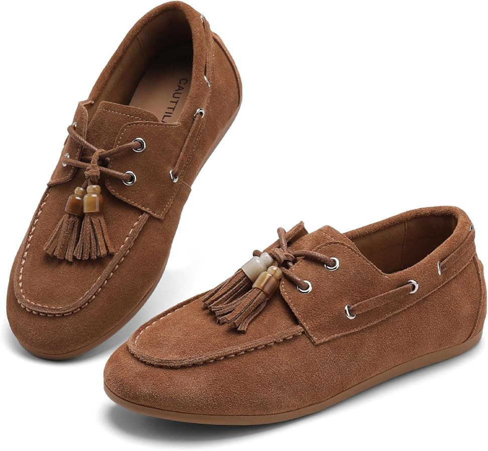 Women's Suede Moccasins Loafers Slip-Ons Dress Shoes Flats for Women Comfortable Walking Penny Sh... | Amazon (US)
