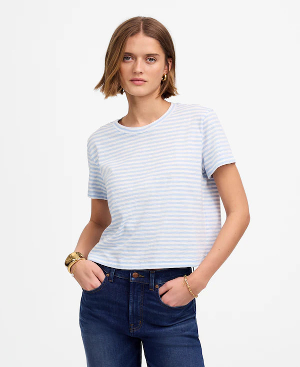 Slub Boxy-Crop Tee | Madewell | Madewell