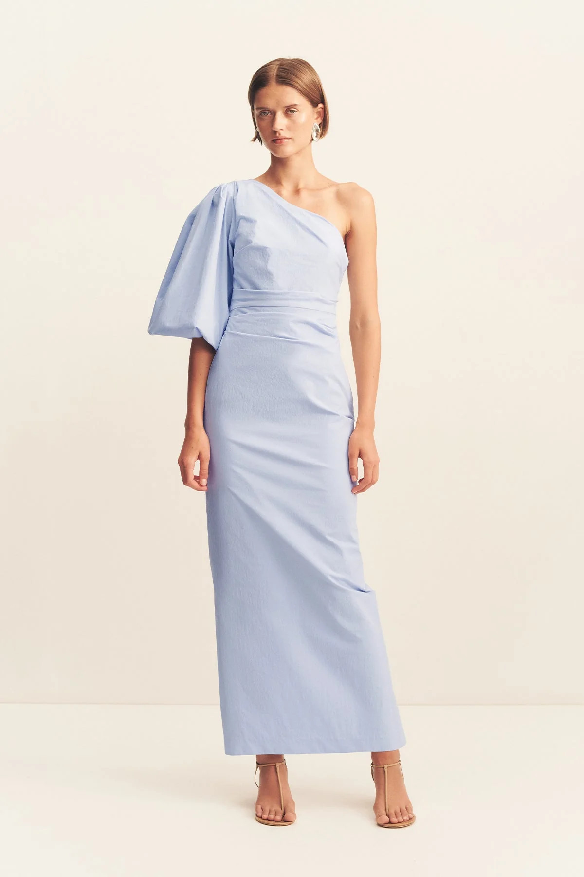 Campbell One Shoulder Balloon Sleeve Maxi Dress | Cornflower Blue | Dresses | Shona Joy | Shona Joy