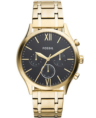 Fossil Men's Fenmore Multifunction Gold-Tone Bracelet Watch 44mm - Macy's | Macy's