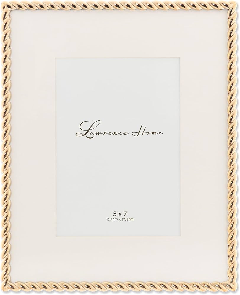 Lawrence Frames Rope Design Metal Frame, 5x7, Gold | Amazon (US)