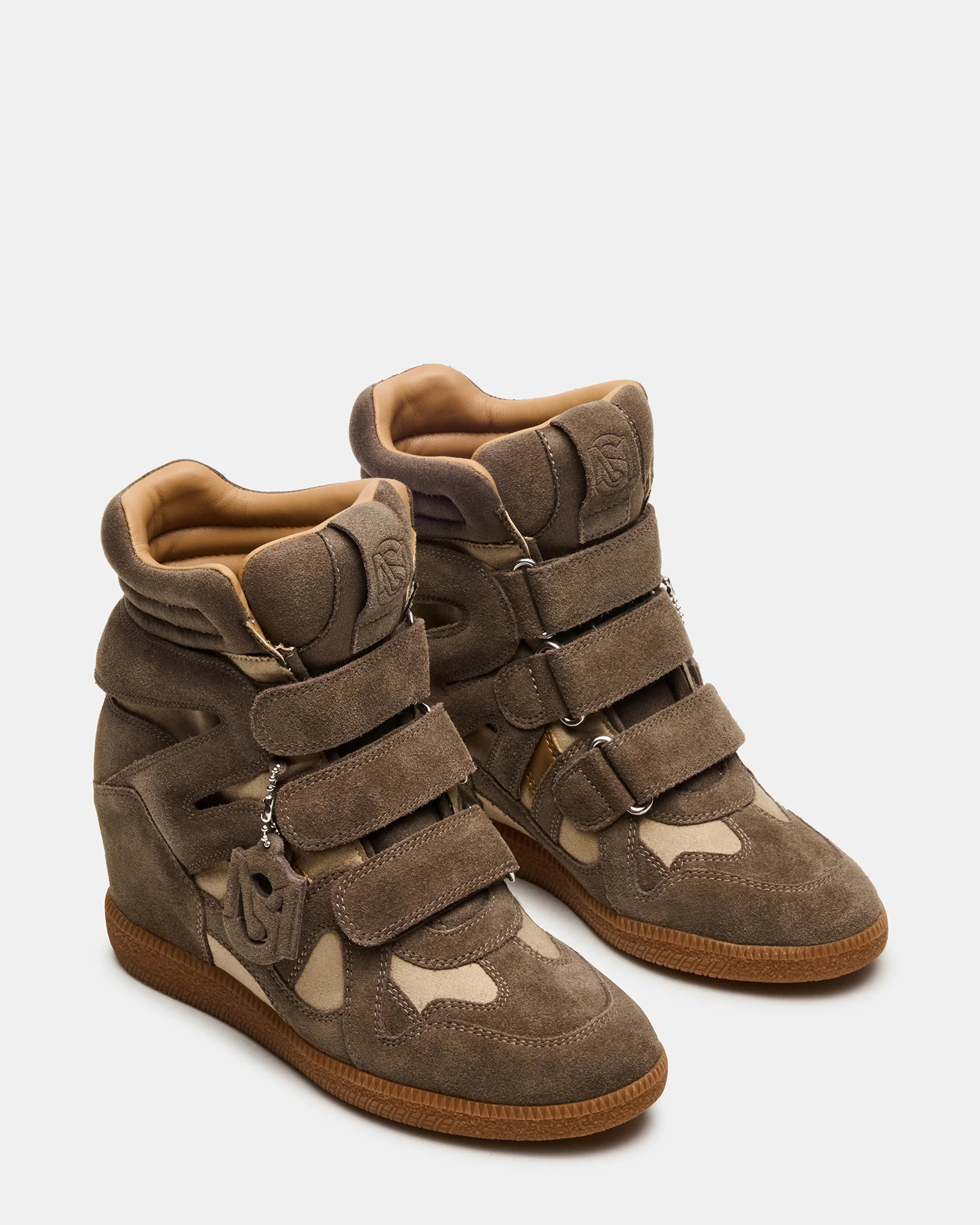 MAVIS Taupe Suede High-Top Velcro Women's Sneaker | Steve Madden (US)