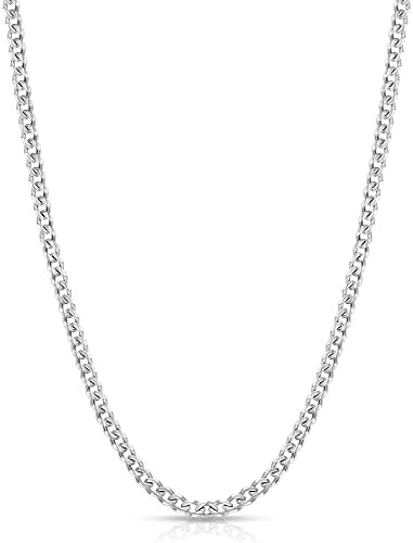 Fiusem 3.5mm Cuban Link Chains for Men, Silver Tone/Black/14K Gold Plated Stainless Steel Necklac... | Amazon (US)
