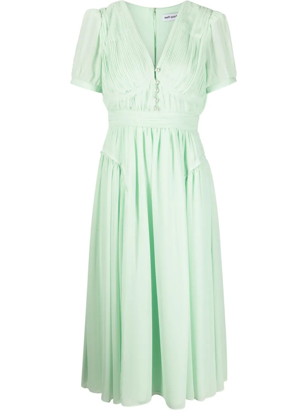 Self-Portrait A-line Midi Dress - Farfetch | Farfetch Global