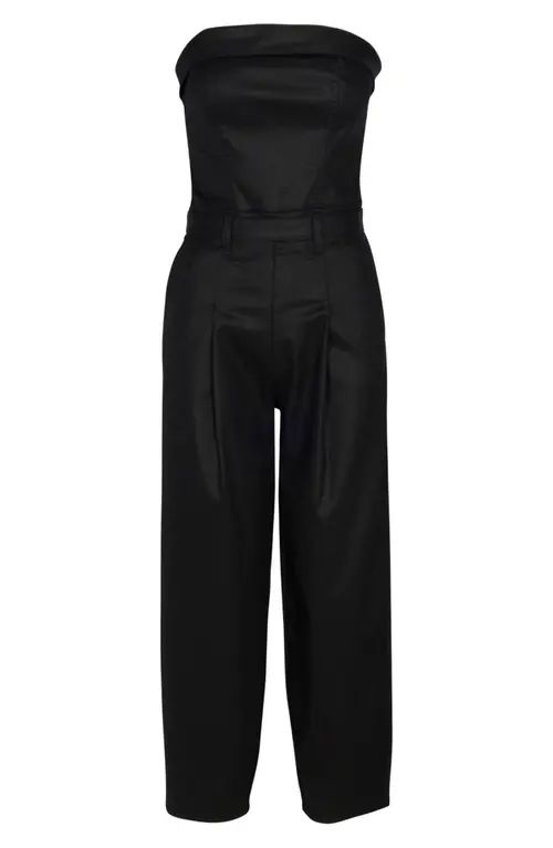 7 For All Mankind Strapless Cotton Blend Jumpsuit in Rabbithole at Nordstrom, Size Large | Nordstrom