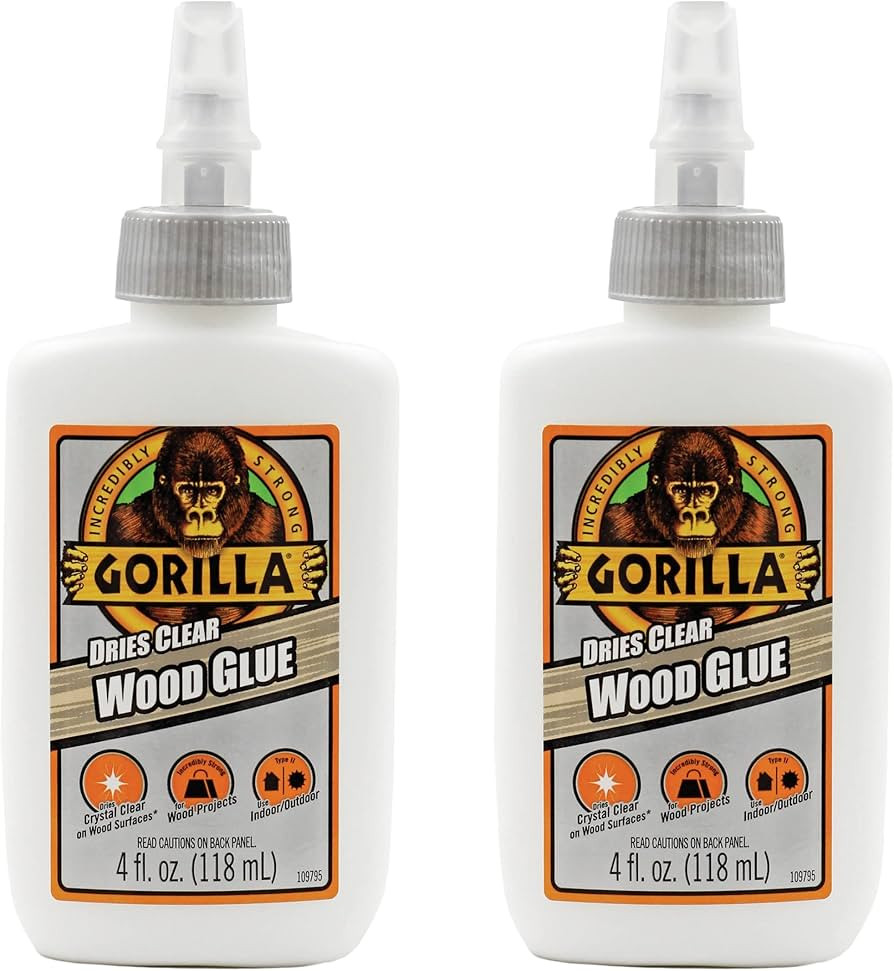 Gorilla Dries Clear Wood Glue, 4oz Bottle (Pack of 2) | Amazon (US)