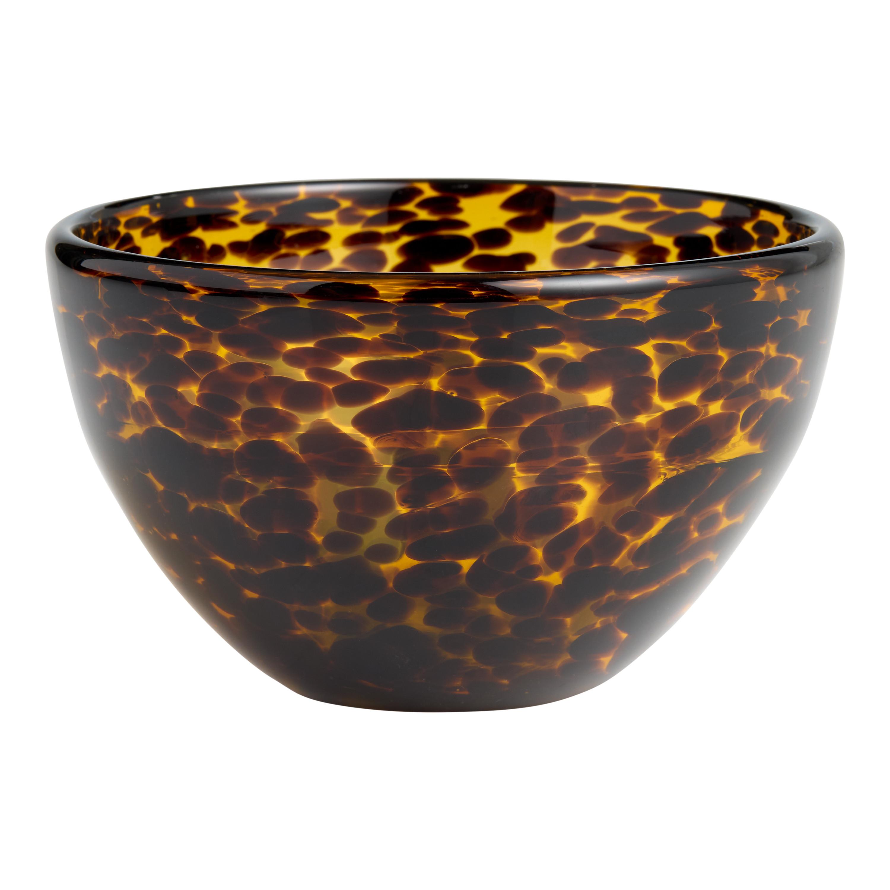 Brown and Amber Glass Tortoiseshell Bowl | World Market