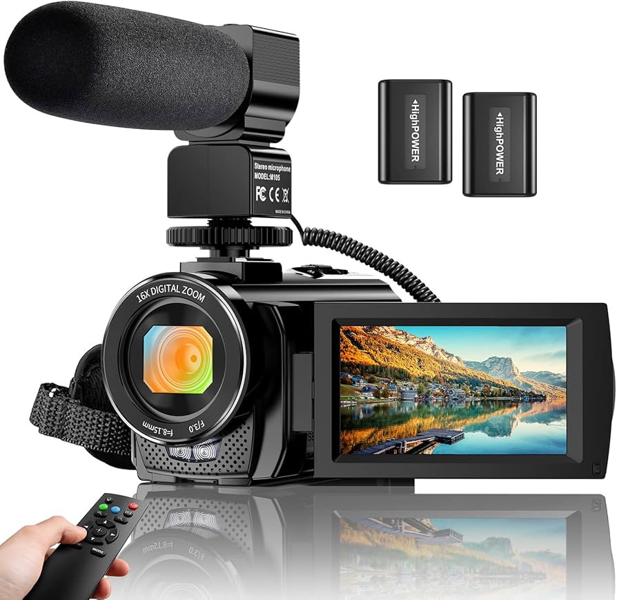 Video Camera Camcorder Digital YouTube Vlogging Camera Recorder FHD 1080P 24.0MP 3.0 Inch 270 Deg... | Amazon (US)