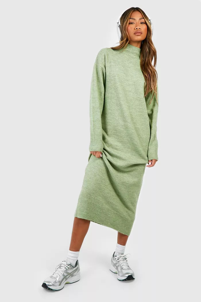 Soft Knit Fine Gauge Midi Dress | boohoo (US & Canada)