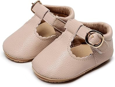 HONGTEYA Infant Baby Girls Mary Jane Flats Non Slip for Toddler First Walkers Soft Sole PU Leathe... | Amazon (US)