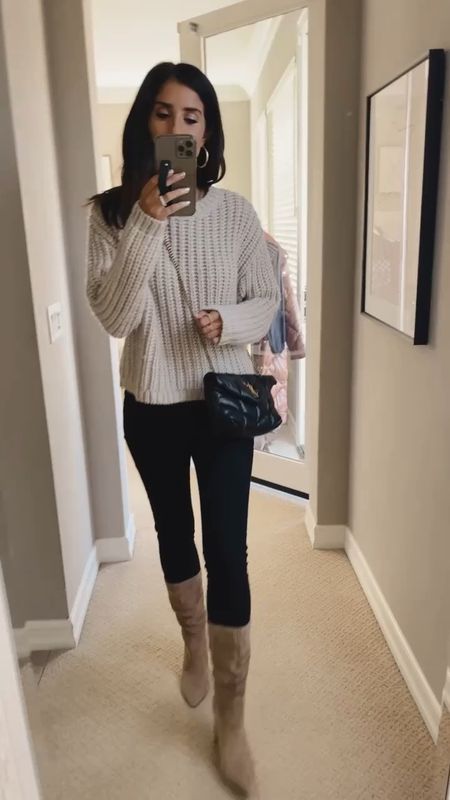 I’m just shy of 5’7 wearing the size XS knit sweater. Runs true to size. 
Casual style, fall style, boots, accessories, StylinByAylin 

#LTKSeasonal #LTKstyletip #LTKunder100