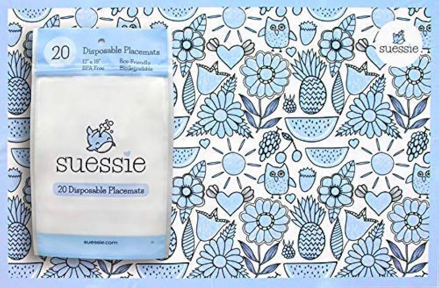 Suessie Disposable Placemats for Baby, Happy Owls (60 Count) | Amazon (US)