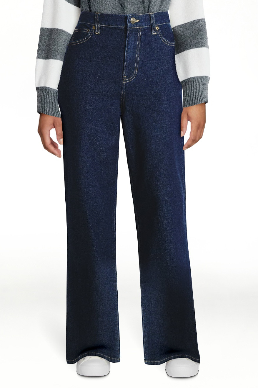 No Boundaries High Rise Baggy Wide Leg Jeans, 32" Inseam, Women’s and Women's Plus - Walmart.co... | Walmart (US)