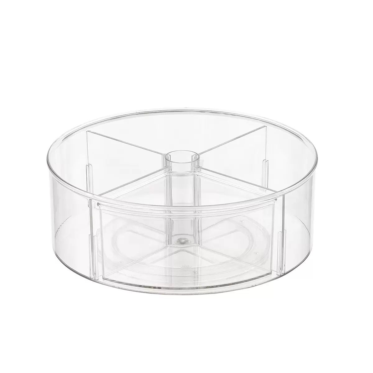 THE HOME EDIT Divided Turntable Clear | The Container Store