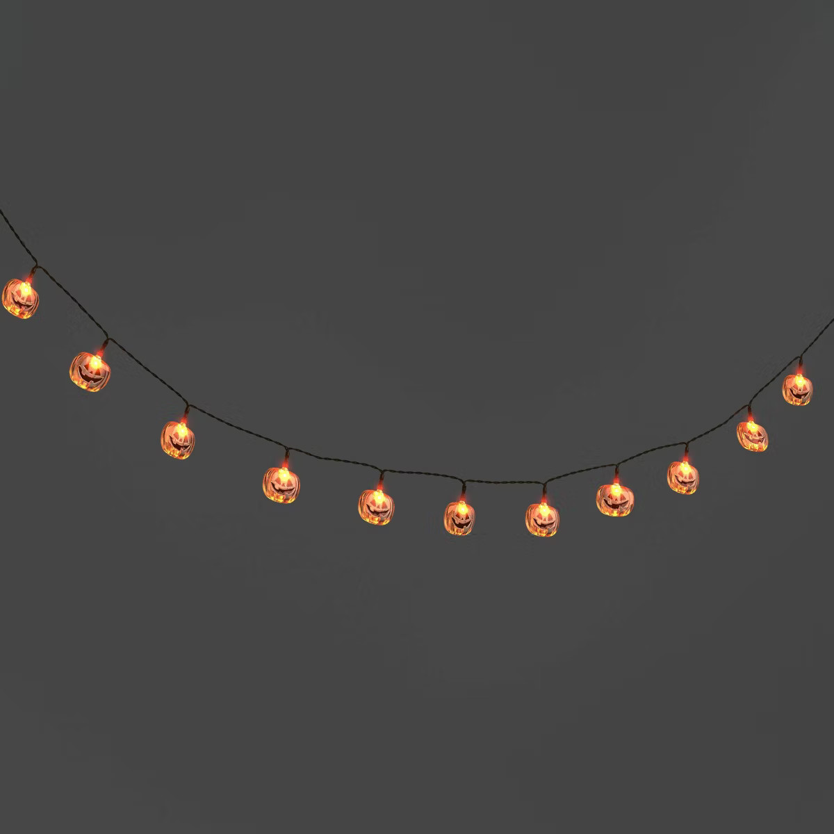 20ct LED Battery Operated Iridescent Pumpkin Halloween Indoor Outdoor Novelty String Lights Black... | Target