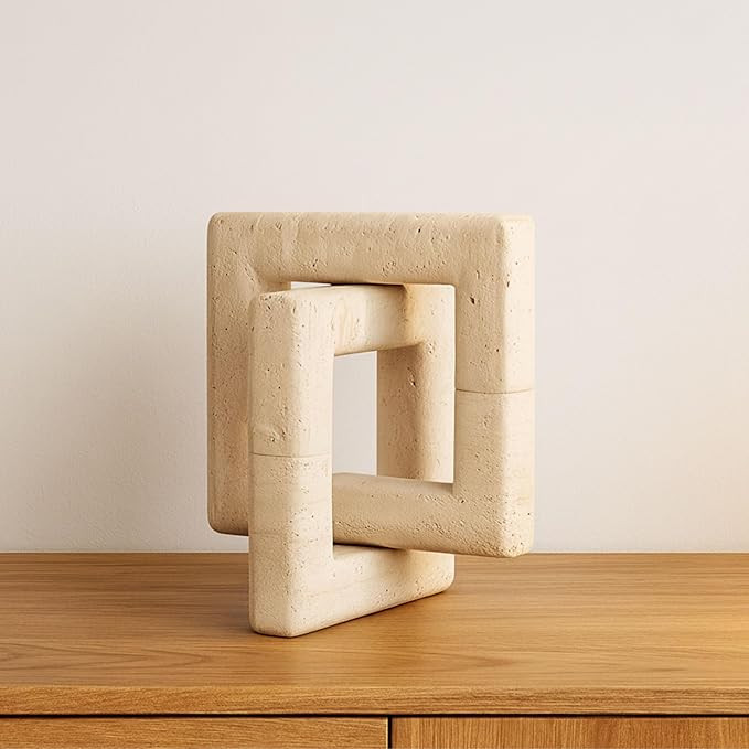 Travertine Links Decorative Object – Stone & Marble Accent for Modern Home Decor – Artistic S... | Amazon (US)