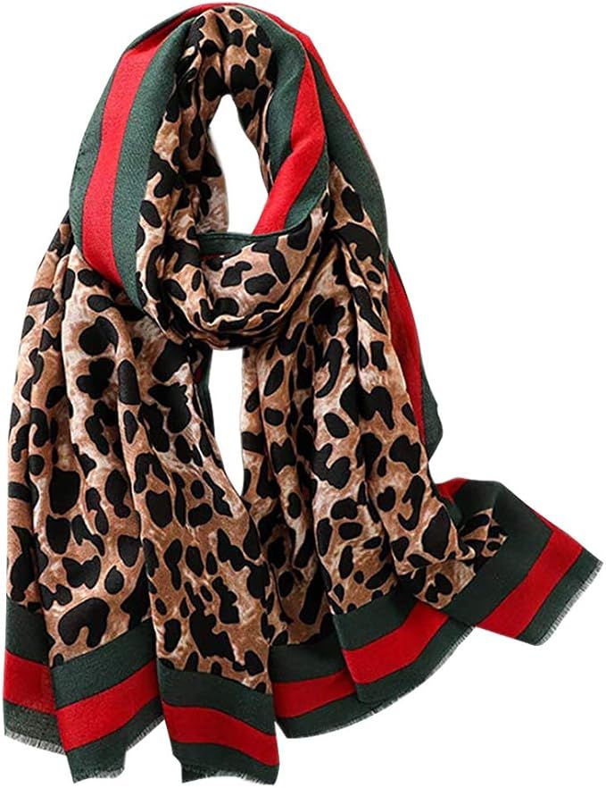 Women’s Classic Leopard Printed Fashion Scarf Shawls Wraps Head Scarve | Amazon (US)