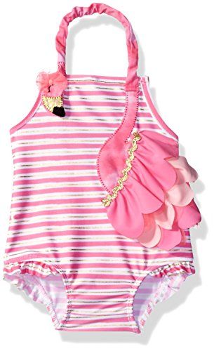 Mud Pie Baby Girls' Swimsuit One Piece, Flamingo, 3 Toddler | Amazon (US)