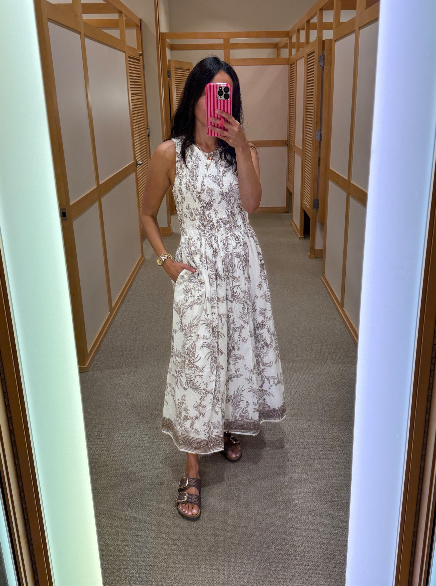 Spring dress. Summer dress. Mom graduation dress. Casual Wedding guest dress. Baby shower. Wedding shower. 
This dress is so pretty. 
Effortless and can be worn to many events. 
The floral toile print looks very chic and I love the trim. 
And it’s all cotton and lined. 
Also has pockets. 
Comfortable smocked top. 
Zip back  
True to size. 
Currently on sale for $55 and ships free  


#LTKOver40