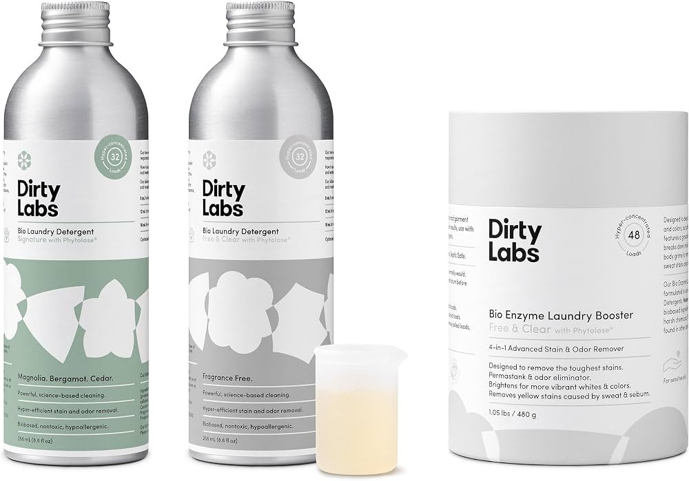 Dirty Labs | Clean Cleaning Bundle | Signature Detergent (32 Loads), Free & Clear Detergent (32 L... | Amazon (US)