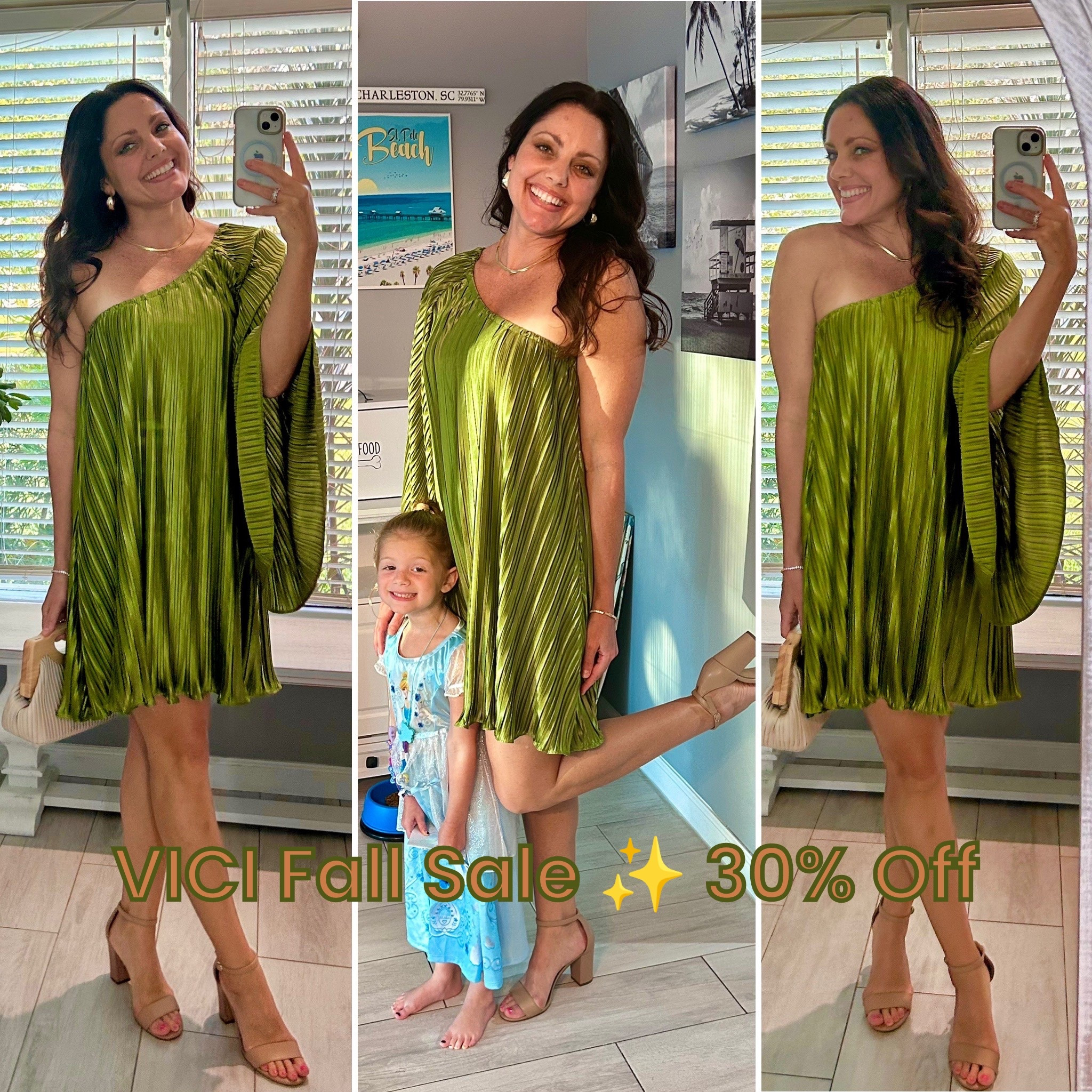 ✨ The perfect fall dress does exist ✨
From girls’ night ➝ date night ➝ moms’ night out ➝ even weddings 💚 this one checks every box.
Wearing a small in this gorgeous VICI plissé mini — chic, comfy, and made for every season of life 🍂

I added a few of my favorite VICI looks too — and the best part? They’re all 30% off sitewide right now! 🛍️

#LTKWedding #LTKSaleAlert #LTKSeasonal