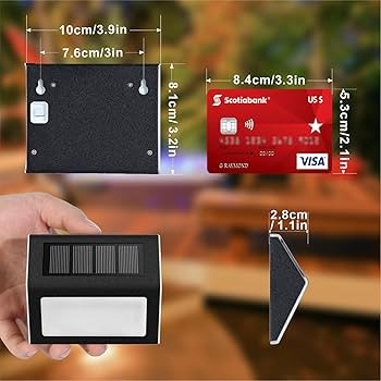 XLUX Solar Lights for Steps Decks Pathway Yard Stairs Fences, LED lamp, Rainproof, Black Metal Ho... | Amazon (US)